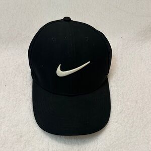 Nike Black Hat with White Swoosh